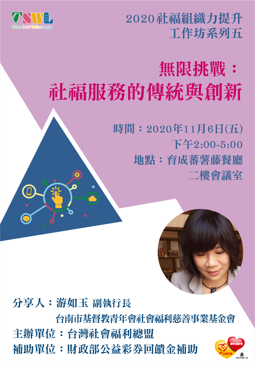 【歡迎報名】109/11/06 2020社福組織力提升工作坊系列(五)